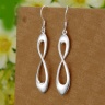 Серьги подвески Бесконечность посеребренные
