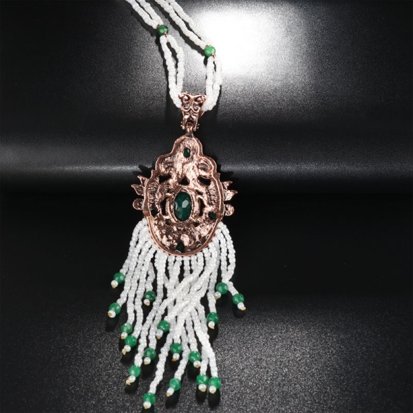 Кольє Джахіде із зеленими кристалами