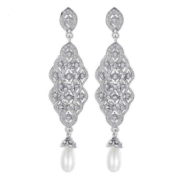 Свадебные серьги с жемчугом Кира