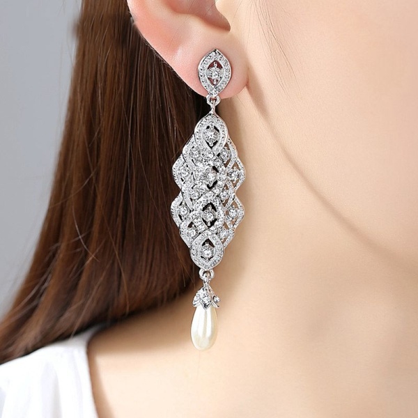 Свадебные серьги с жемчугом Кира