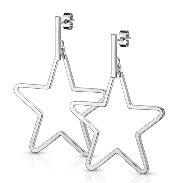 Серьги подвески из стали Spikes Звезда SE3790
