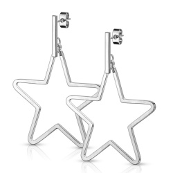 Серьги подвески из стали Spikes Звезда SE3790