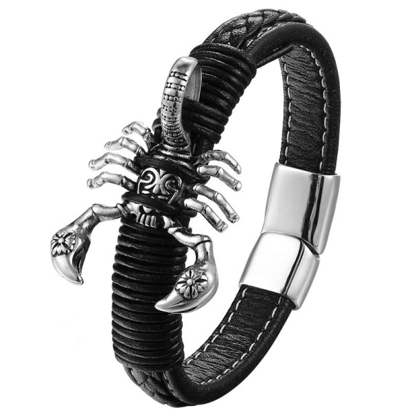 Чоловічий шкіряний браслет Скорпіон палітурка