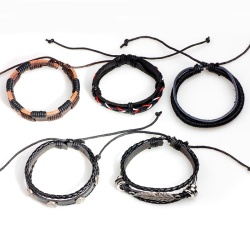 Набор кожаных браслетов Перо 5 шт. lan-2990