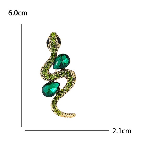 Брошка Змія два кристали lan-3090