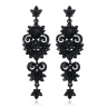 Вечерние серьги с камнями Black Crystal чёрного цвета