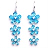 Длинные серьги Blue flowers серебристого цвета