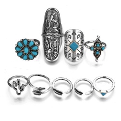 Кольца в бохо стиле Bohemian набор (9 штук)