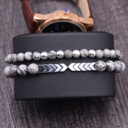 Браслети із сірого мармуру Стріла lan-2888