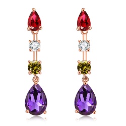 Длинные серьги с камнями Luxury Colorful