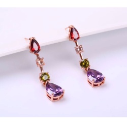 Длинные серьги с камнями Luxury Colorful