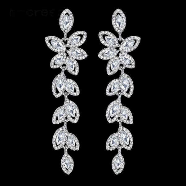 Свадебные серьги Кристальная ветвь