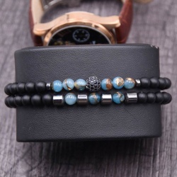 Браслети із шунгіту з блакитною Яшмою lan-2889.