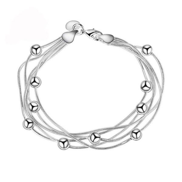 Браслет с шариками Ball посеребренный