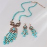 Набір прикрас: кольє та сережки Bohemian з бірюзою.