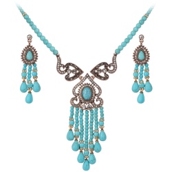 Набор украшений: колье и серьги Bohemian с бирюзой