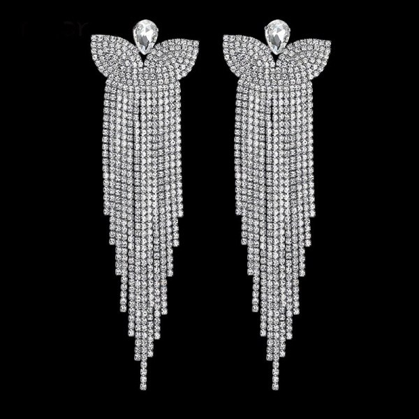 Вечерние длинные серьги Водопад