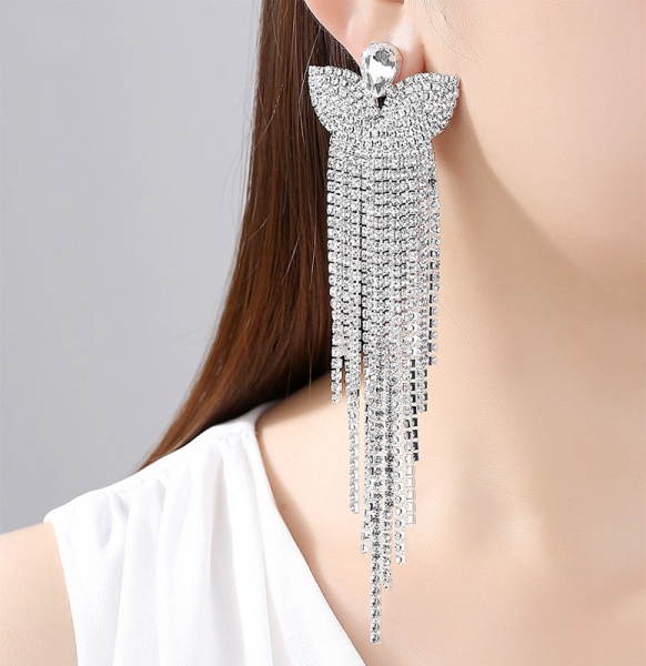 Вечерние длинные серьги Водопад