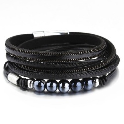 Длинный женский кожаный браслет Стелла