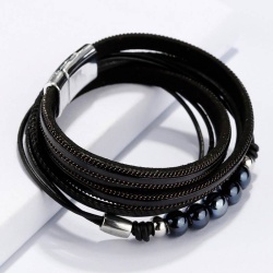 Длинный женский кожаный браслет Стелла