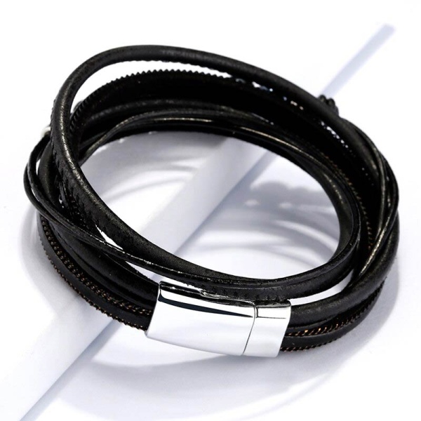 Длинный женский кожаный браслет Стелла