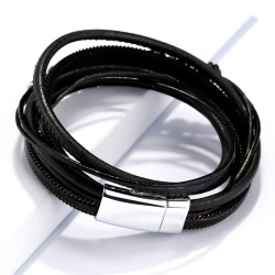 Длинный женский кожаный браслет Стелла