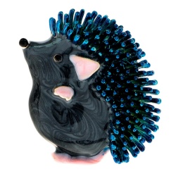 Брошка модна Їжачок сині голки