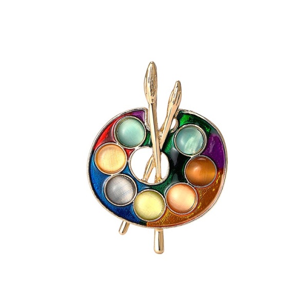 Брошь Палитра художника классик радуга lan-3093