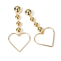 Довгі сережки Серце золотистого кольору