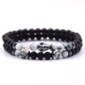 Браслети із шунгіту з мармуром Череп lan-2891
