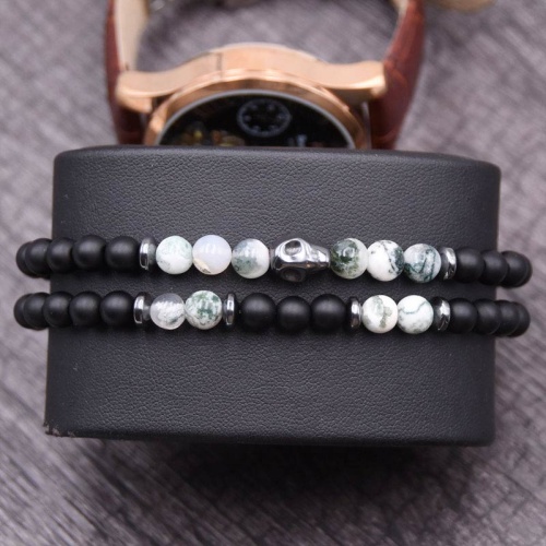 Браслети із шунгіту з мармуром Череп lan-2891