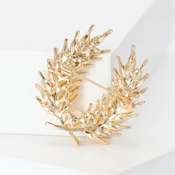 Брошь колосок пшеницы Крылья с бусиной lan-2994