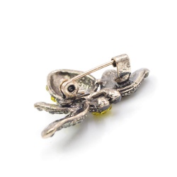 Брошь Оса черное — желтая