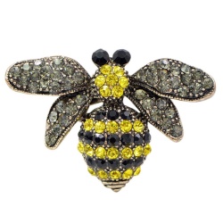 Брошь Оса черное — желтая