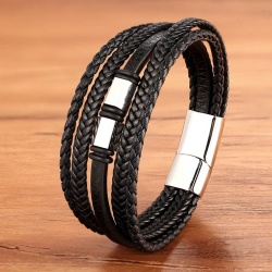 Чоловічий шкіряний браслет lan-3015