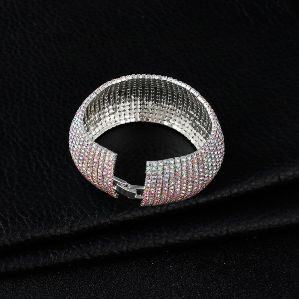 Вечірній браслет із кристалами хамелеон Широкий