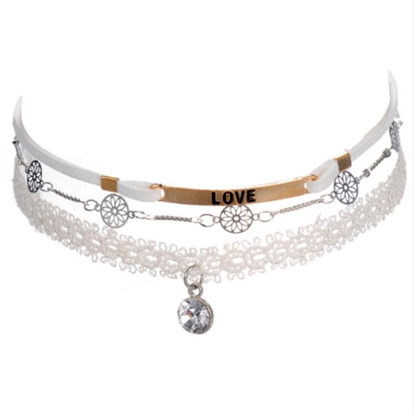 Чокер на шею lan-345 белого цвета набор из 3 шт