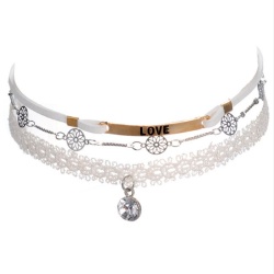 Чокер на шию lan-345 білого кольору набір з 3 шт.