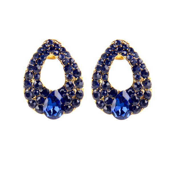 Серьги гвоздики с камнями Blue drop