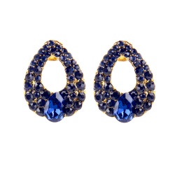 Серьги гвоздики с камнями Blue drop
