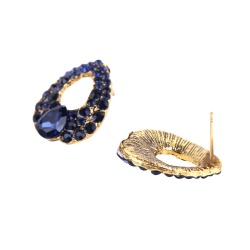 Серьги гвоздики с камнями Blue drop