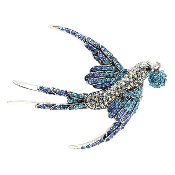 Брошка Ластівка кристал