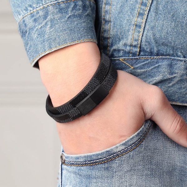 Мужской кожаный браслет lan-3016