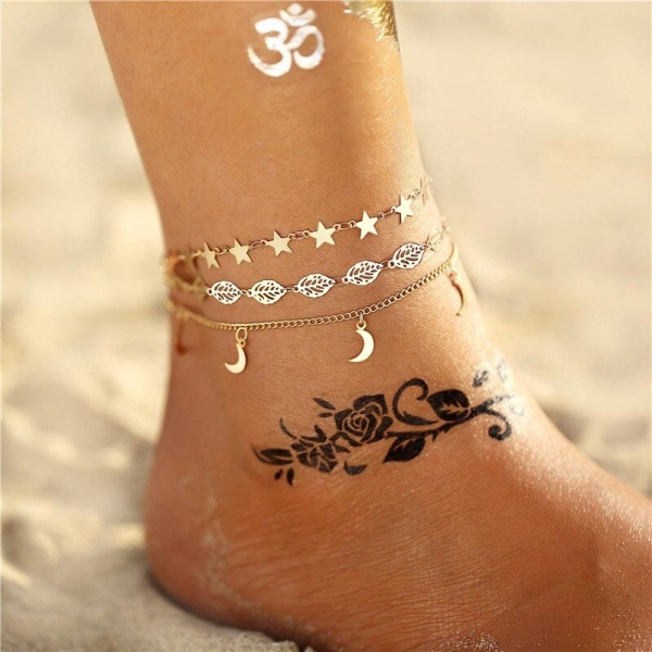 Браслет на ногу нічний час Зірки та місяць