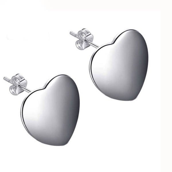 Сережки гвоздики Серце посріблене