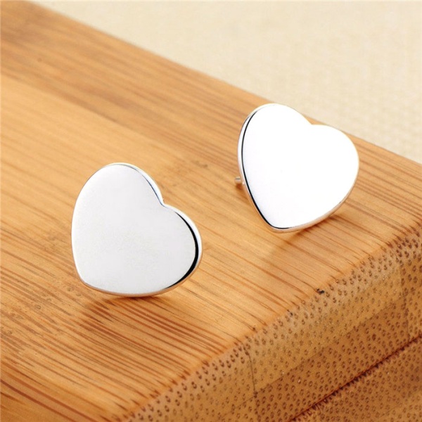 Сережки гвоздики Серце посріблене