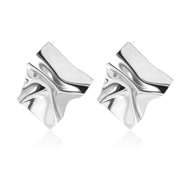 Серьги с мятым эффектом