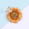 Брошь подсолнух с пчелкой