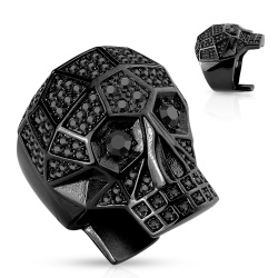 Кольцо из стали Spikes Грань Черепа