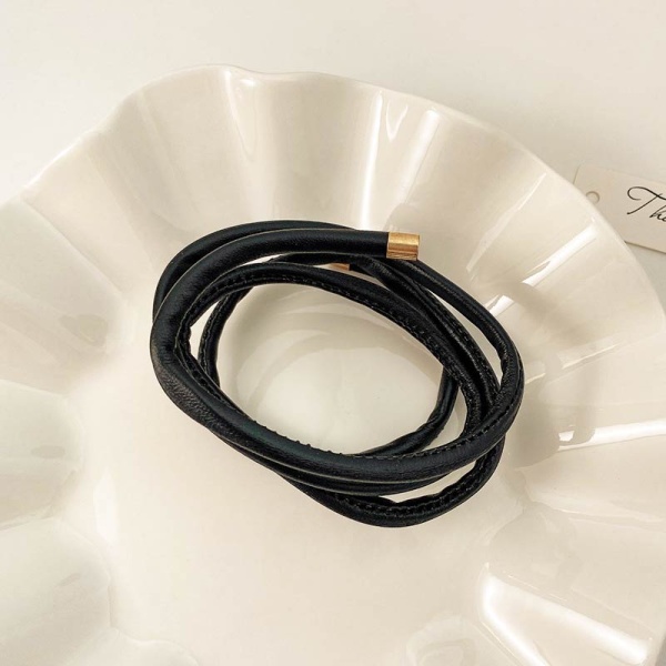 Кожаная лента для волос с проволокой lan-2898